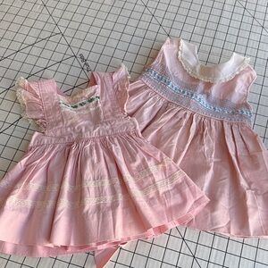 Vintage Toddler Dresses Lot Pink Lace – 1950s Tiny Town Togs + Handmade